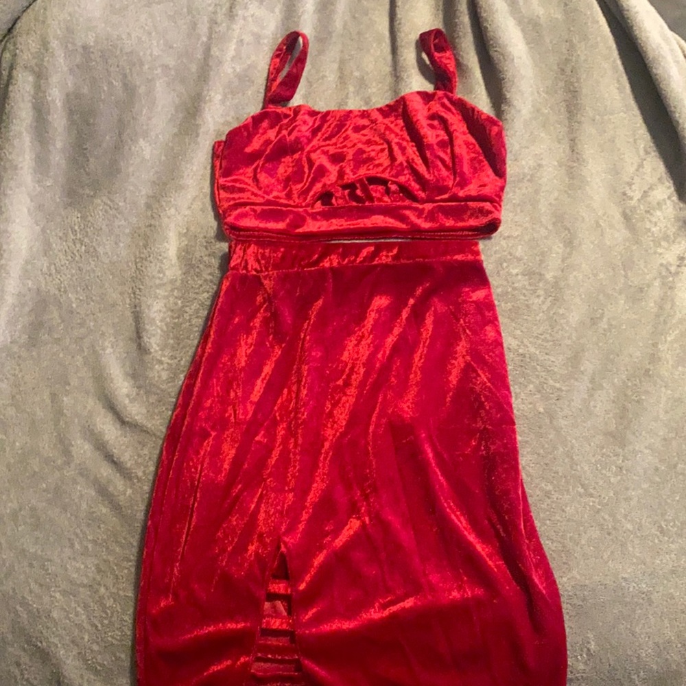 2 Piece Red Velvet outfit